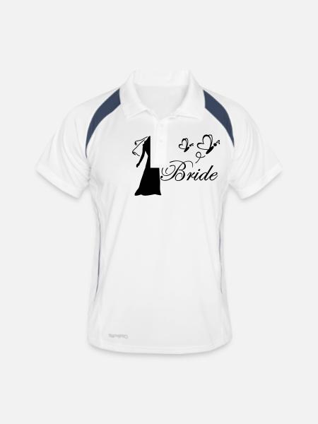 bride - Men's Polo breathable - white/navy - Front