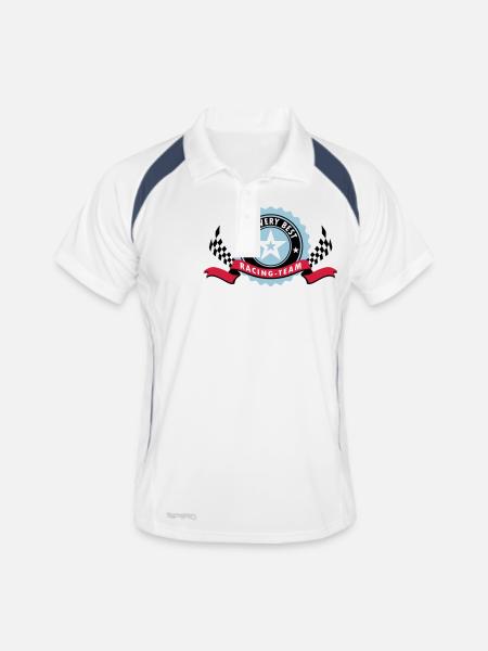 RACING TEAM - Polo respirant Homme - blanc/marine - Devant