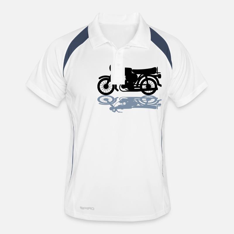 Fahrzeug - Simson - Männer Polo atmungsaktiv - Weiß/Navy