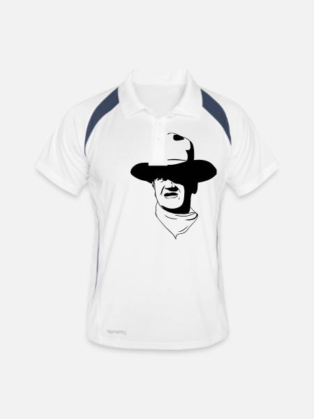 wayne - Männer Polo atmungsaktiv - Weiß/Navy