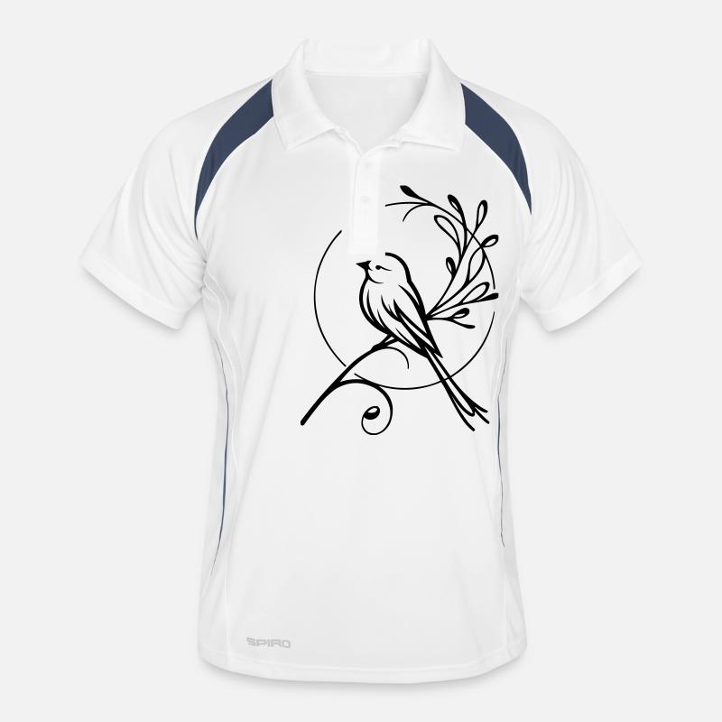 Vogel - Männer Polo atmungsaktiv - Weiß/Navy
