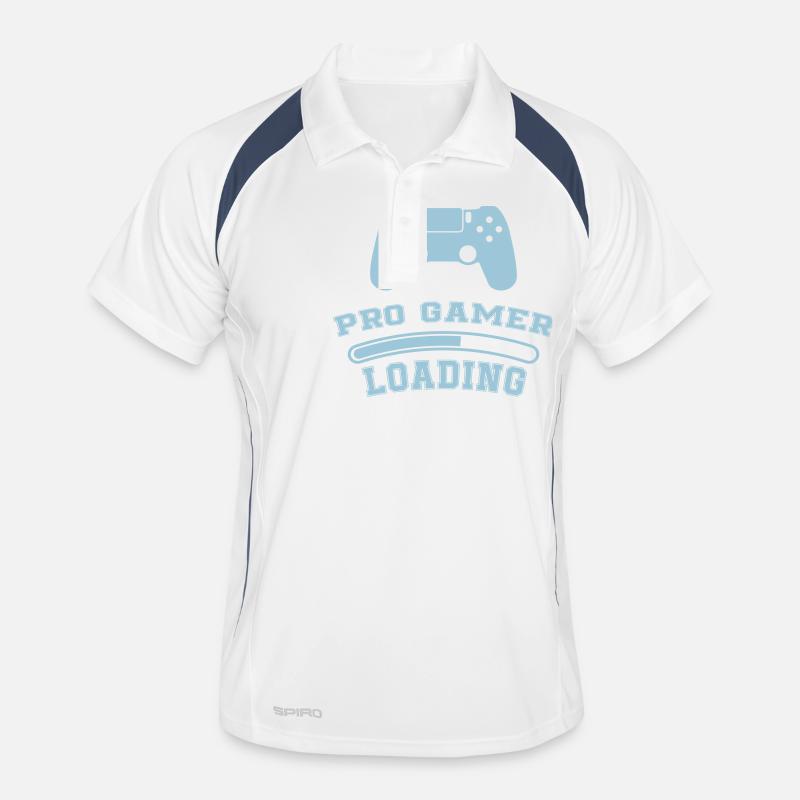 Pro Gamer Loading - Männer Polo atmungsaktiv - Weiß/Navy
