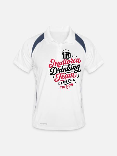 Mallorca Drinking Team Malle - Men's Polo breathable - white/navy - Front