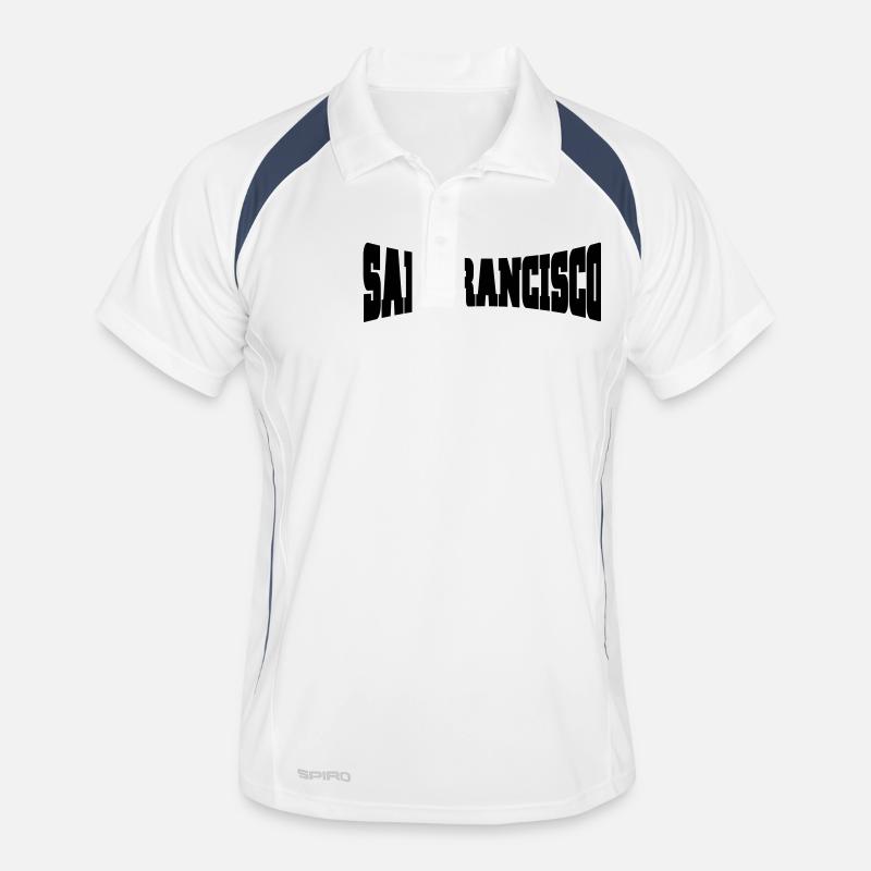 San Francisco - Männer Polo atmungsaktiv - Weiß/Navy