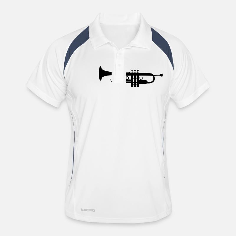 Trompete - Männer Polo atmungsaktiv - Weiß/Navy