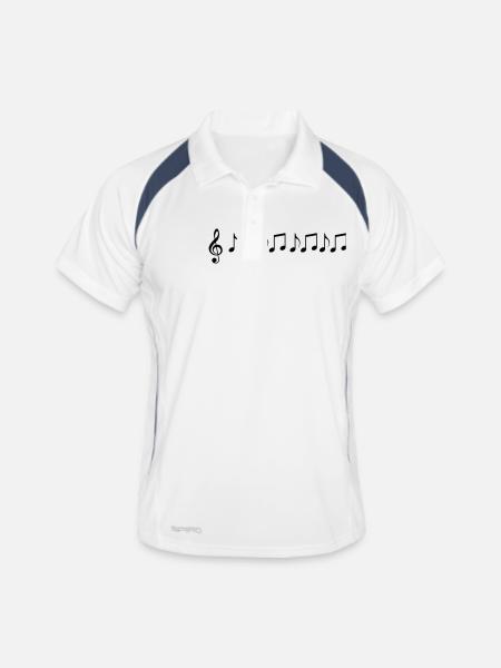 music clef - Polo respirant Homme - blanc/marine - Devant