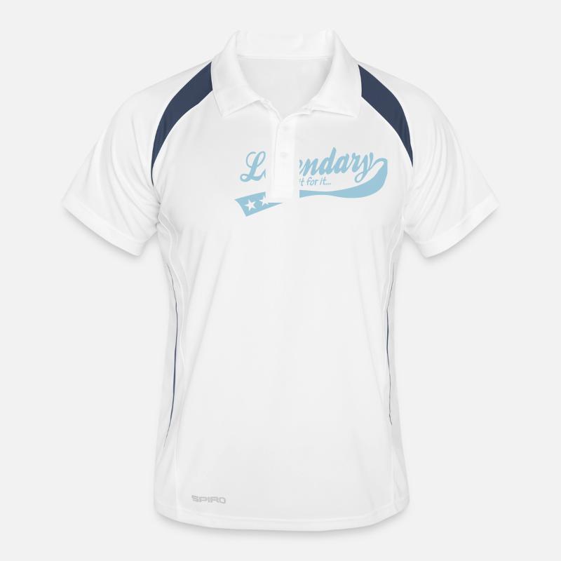 legendary ... wait for it ... retro - Männer Polo atmungsaktiv - Weiß/Navy
