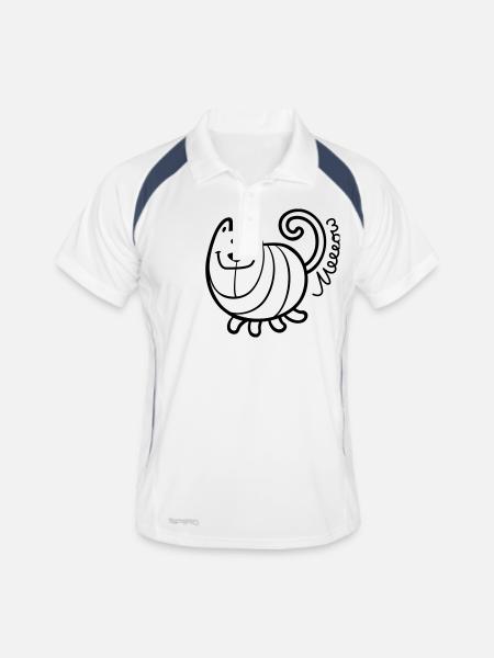 Mimi Meeow - Polo respirant Homme - blanc/marine - Devant