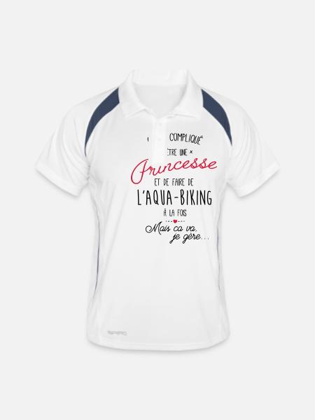 princesse et Aqua-Biking - Polo respirant Homme - blanc/marine - Devant