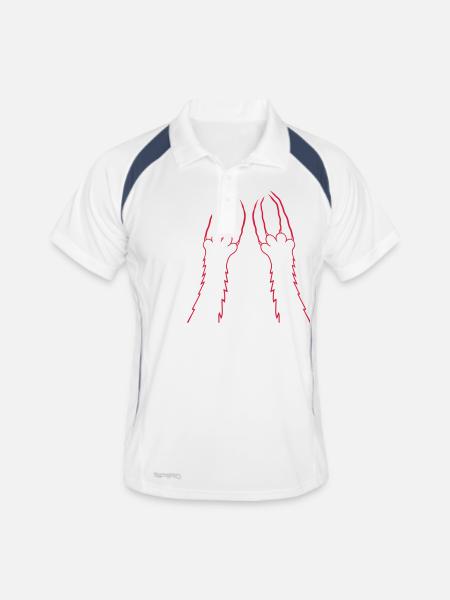 Chats, Griffes, Pattes, Pattes, Griffes, Griffures, Rayures - Polo respirant Homme - blanc/marine - Devant