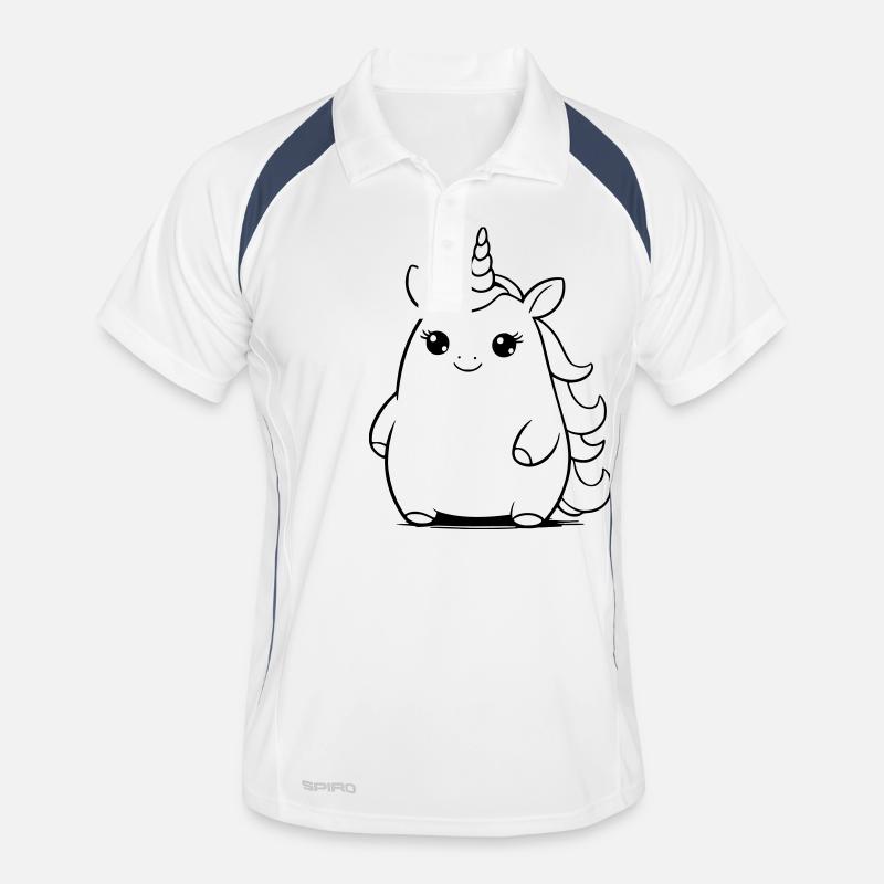 Chubby unicorn as vector illustration Men's Polo breathable
