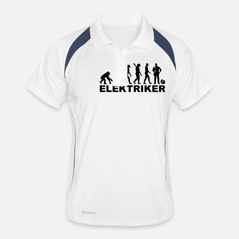 Elektriker - Männer Polo atmungsaktiv - Weiß/Navy