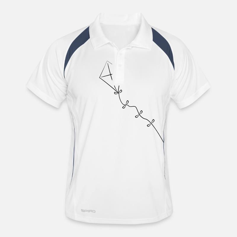 Drachen steigen - Männer Polo atmungsaktiv - Weiß/Navy
