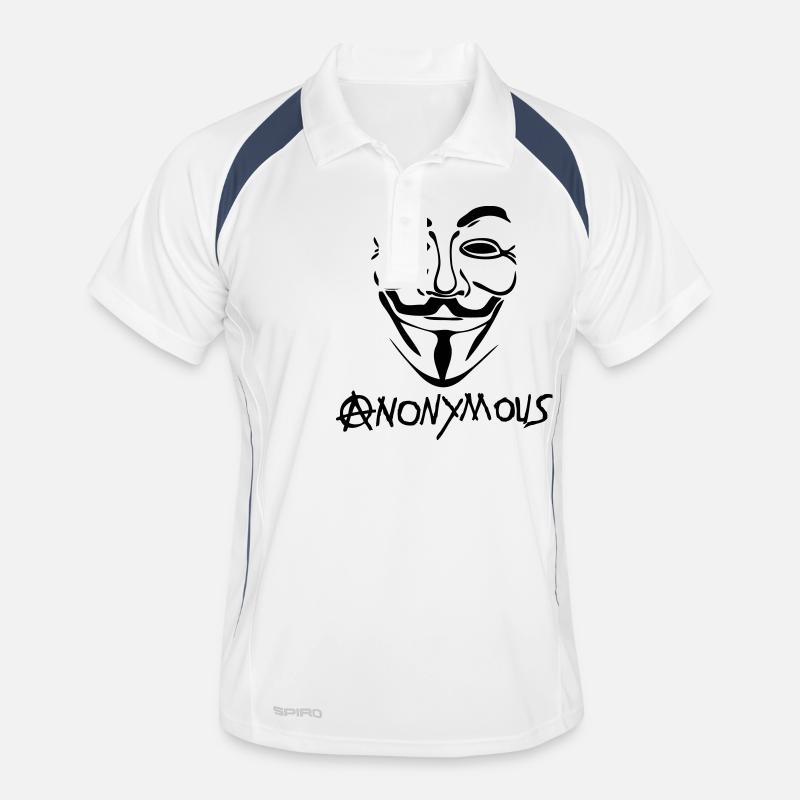 anarchy logo anonymous mask mask Men's Polo breathable