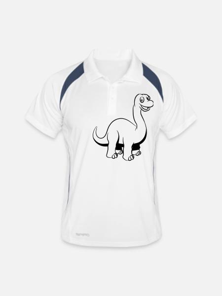 Dinosaur drôle douce - Polo respirant Homme - blanc/marine - Devant