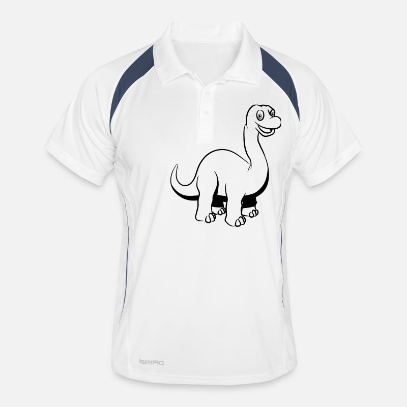 Dinosaur drôle douce - Polo respirant Homme - blanc/marine