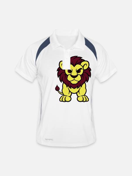Lion Comic Animal - Men's Polo breathable - white/navy - Front