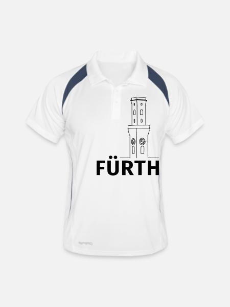 Fürth - Männer Polo atmungsaktiv - Weiß/Navy - Vorne