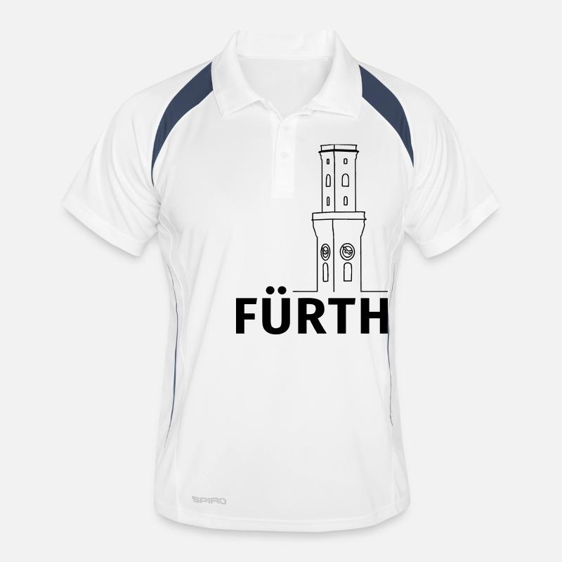 Fürth - Männer Polo atmungsaktiv - Weiß/Navy