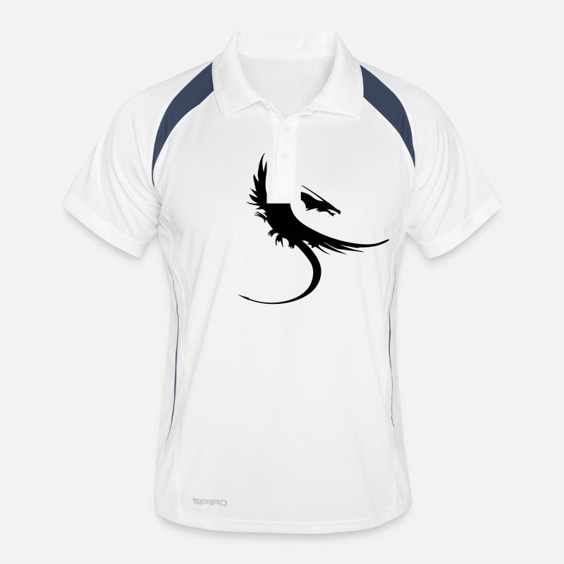 drachen - Männer Polo atmungsaktiv - Weiß/Navy