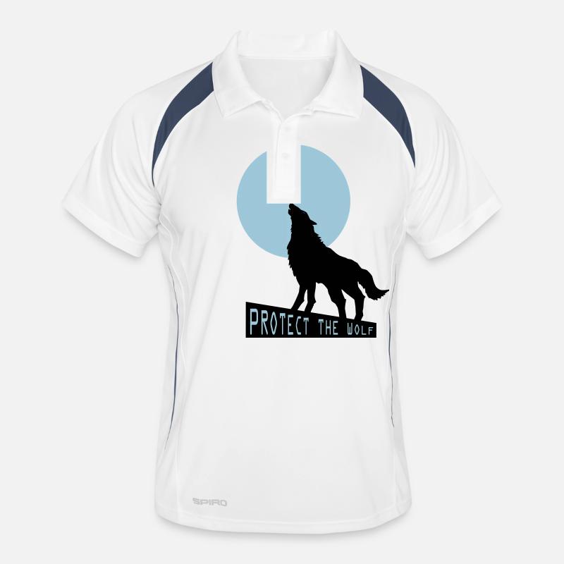 Wolf wolf - Men's Polo breathable - white/navy