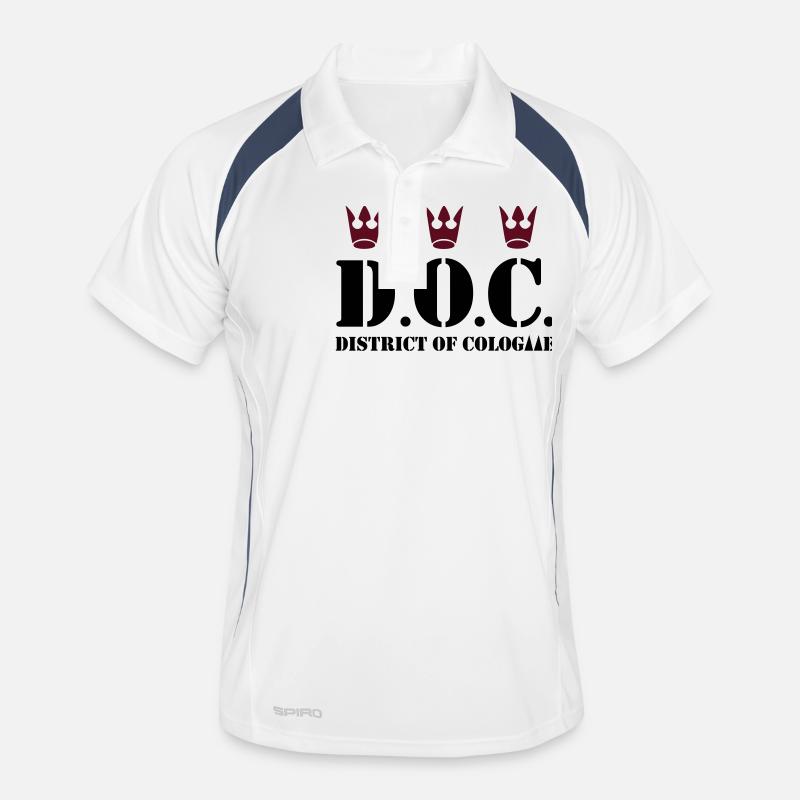 D.O.C. - District of Cologne - Männer Polo atmungsaktiv - Weiß/Navy