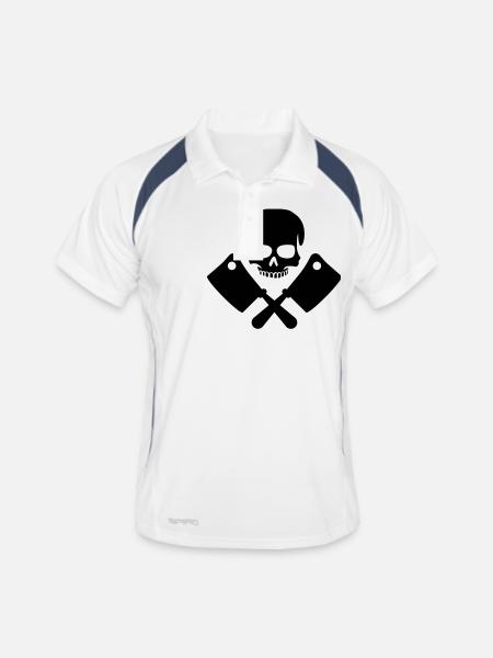 Skull And Knives - Men's Polo breathable - white/navy - Front