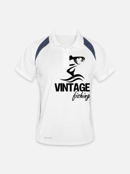 Fishing Love - Männer Polo atmungsaktiv - Weiß/Navy - Vorne