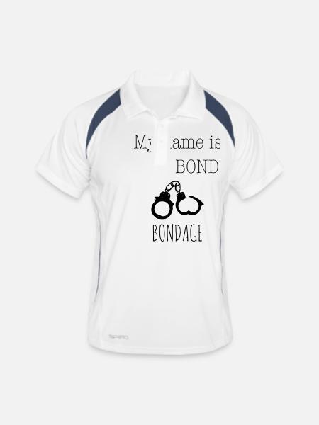 My name is Bond - Bondage 1c - Männer Polo atmungsaktiv - Weiß/Navy - Vorne