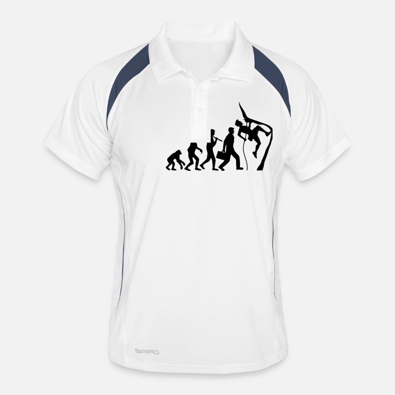 Klettern seil bergsteiger evolution - Männer Polo atmungsaktiv - Weiß/Navy