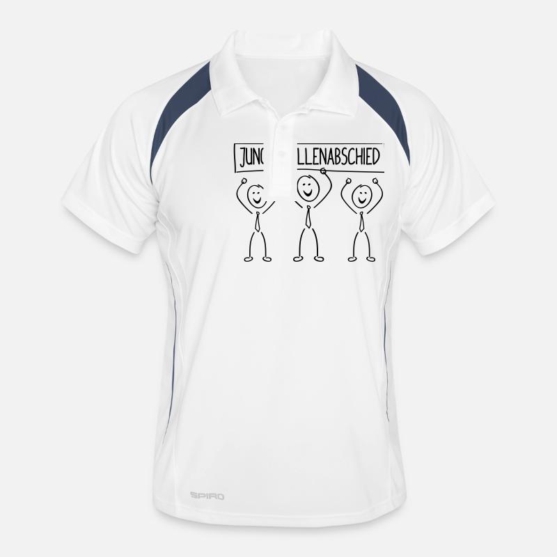strichmaenchen junggesellenabschied - Männer Polo atmungsaktiv - Weiß/Navy