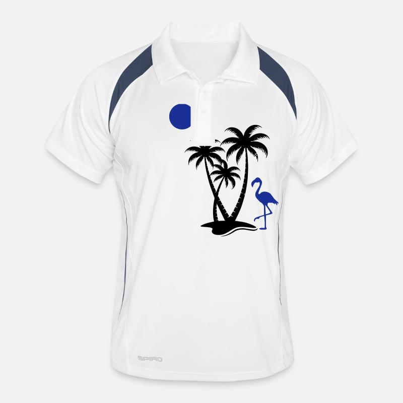 Flamingo Palm Trees - Men's Polo breathable - white/navy