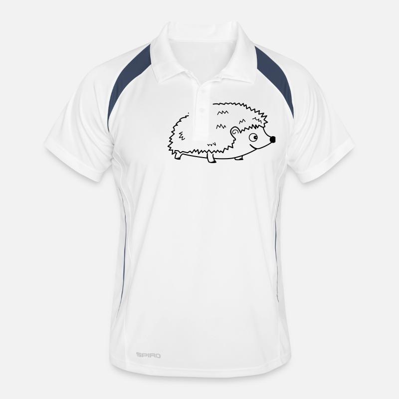 igel 01 - Männer Polo atmungsaktiv - Weiß/Navy
