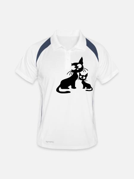 Crazy Cat Mom Dad Kitten Kid Kitten Fun - Men's Polo breathable - white/navy - Front