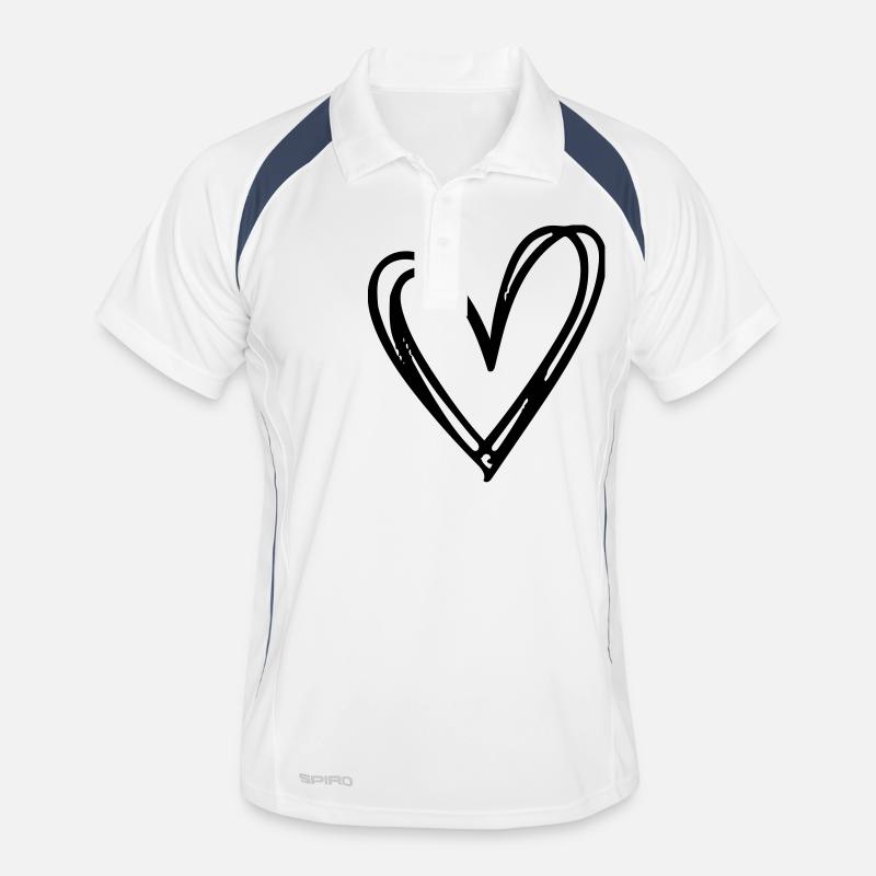 Herz Männer Polo atmungsaktiv