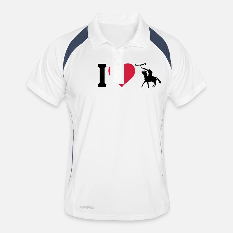 J'aime l'équitation western Polo respirant Homme
