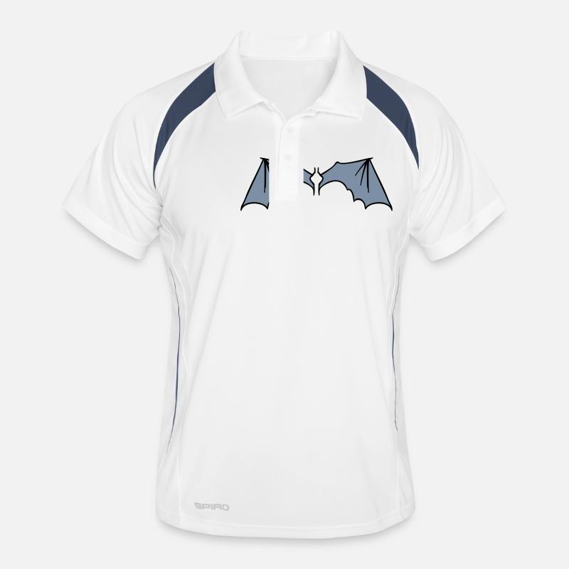 batwings_grey - Men's Polo breathable - white/navy