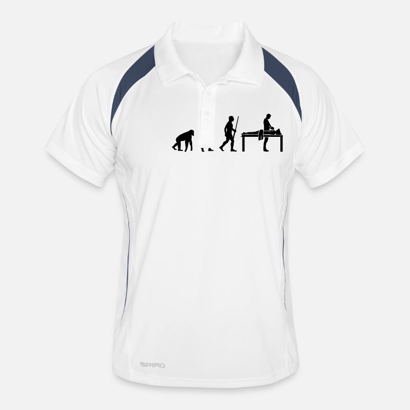 Massage Évolution - Polo respirant Homme - blanc/marine