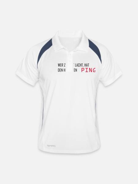 Qui a le dernier mot le plus élevé Ping - Ordinateur - Polo respirant Homme - blanc/marine - Devant