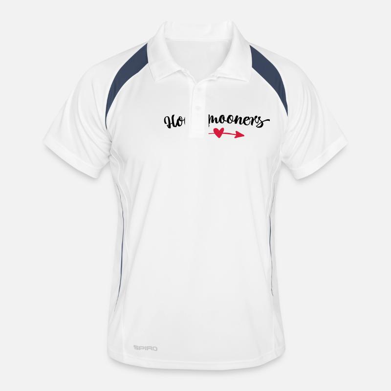 Hochzeit - Männer Polo atmungsaktiv - Weiß/Navy