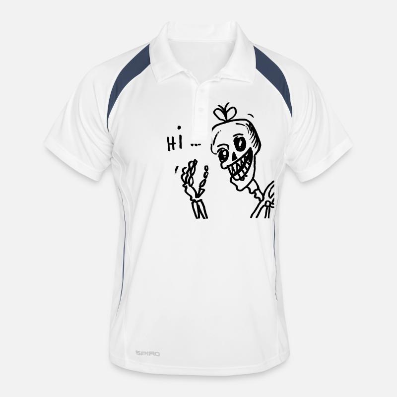 totenkopflogo Männer Polo atmungsaktiv
