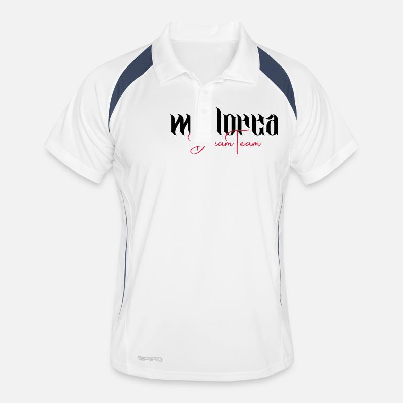 Mallorca Dream Team - Männer Polo atmungsaktiv - Weiß/Navy