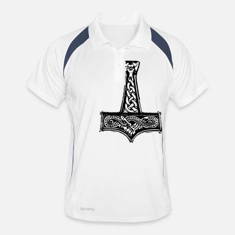 mjolnir - Männer Polo atmungsaktiv - Weiß/Navy