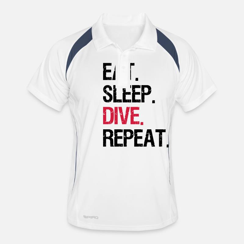 Eat Sleep Dive Repeat Männer Polo atmungsaktiv