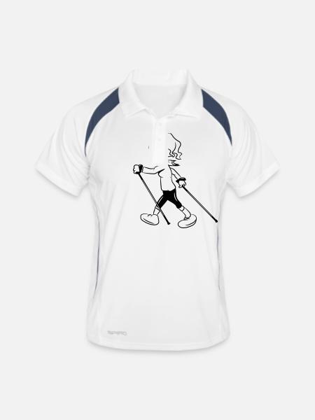 nordic walking femme sport fun - Polo respirant Homme - blanc/marine - Devant