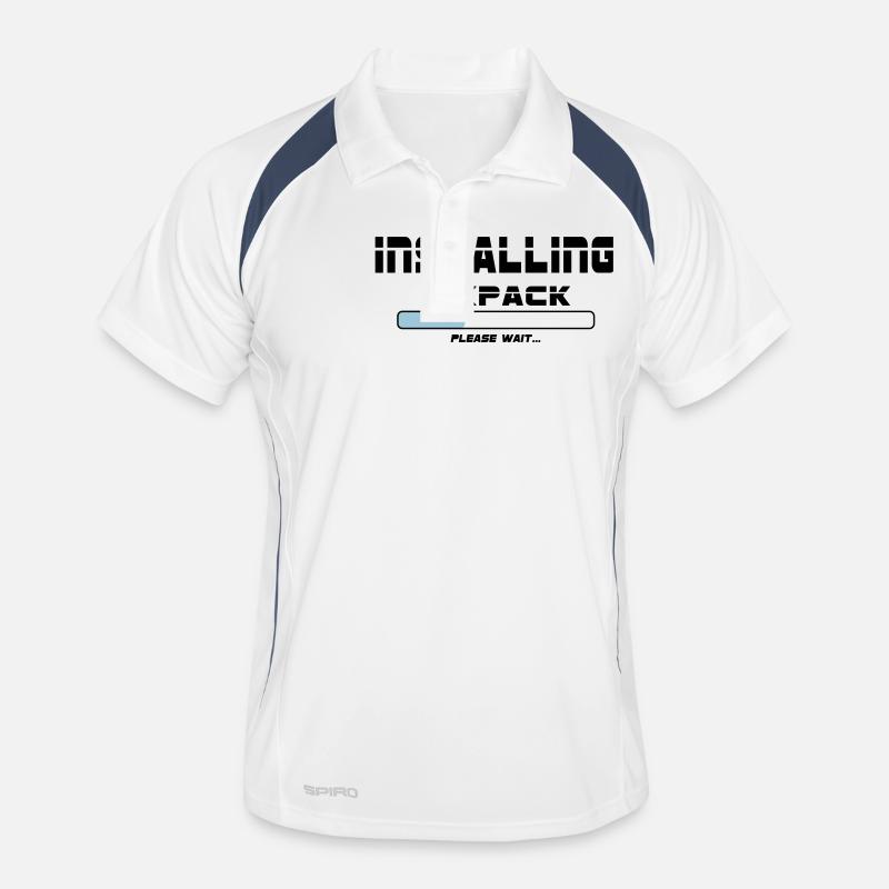 installing sixpack - Men's Polo breathable - white/navy