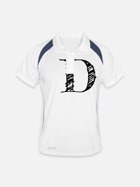 D - Men's Polo breathable - white/navy - Front