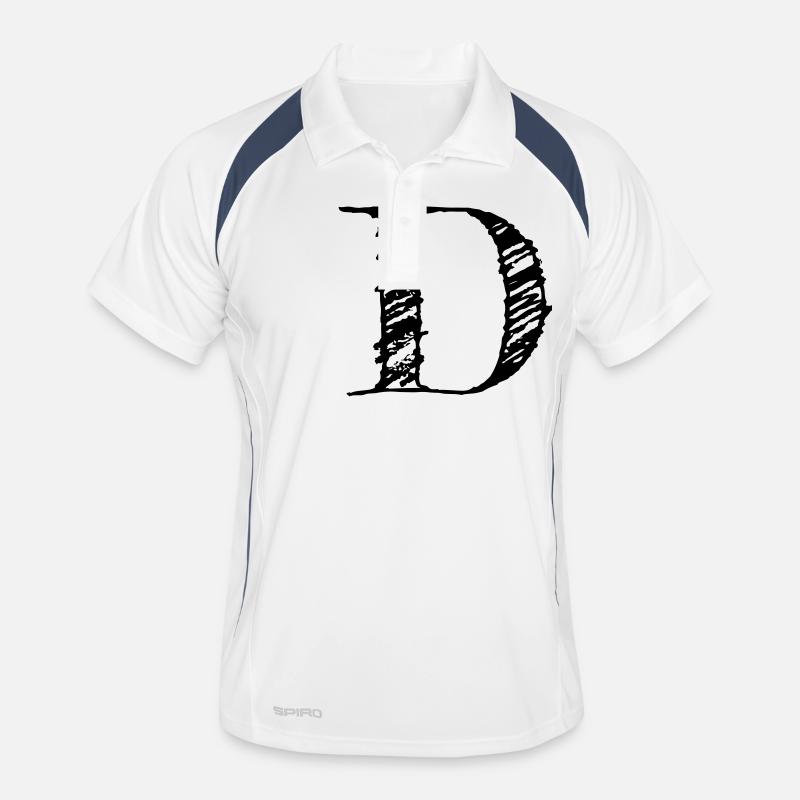 D - Männer Polo atmungsaktiv - Weiß/Navy
