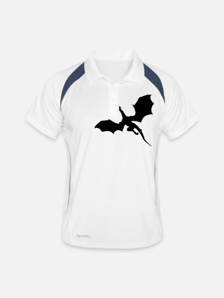 Fliegender Drache - Männer Polo atmungsaktiv - Weiß/Navy - Vorne