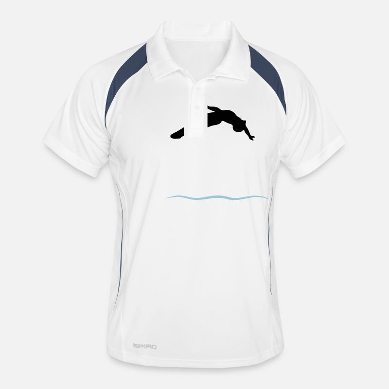 Turmspringer - Männer Polo atmungsaktiv - Weiß/Navy
